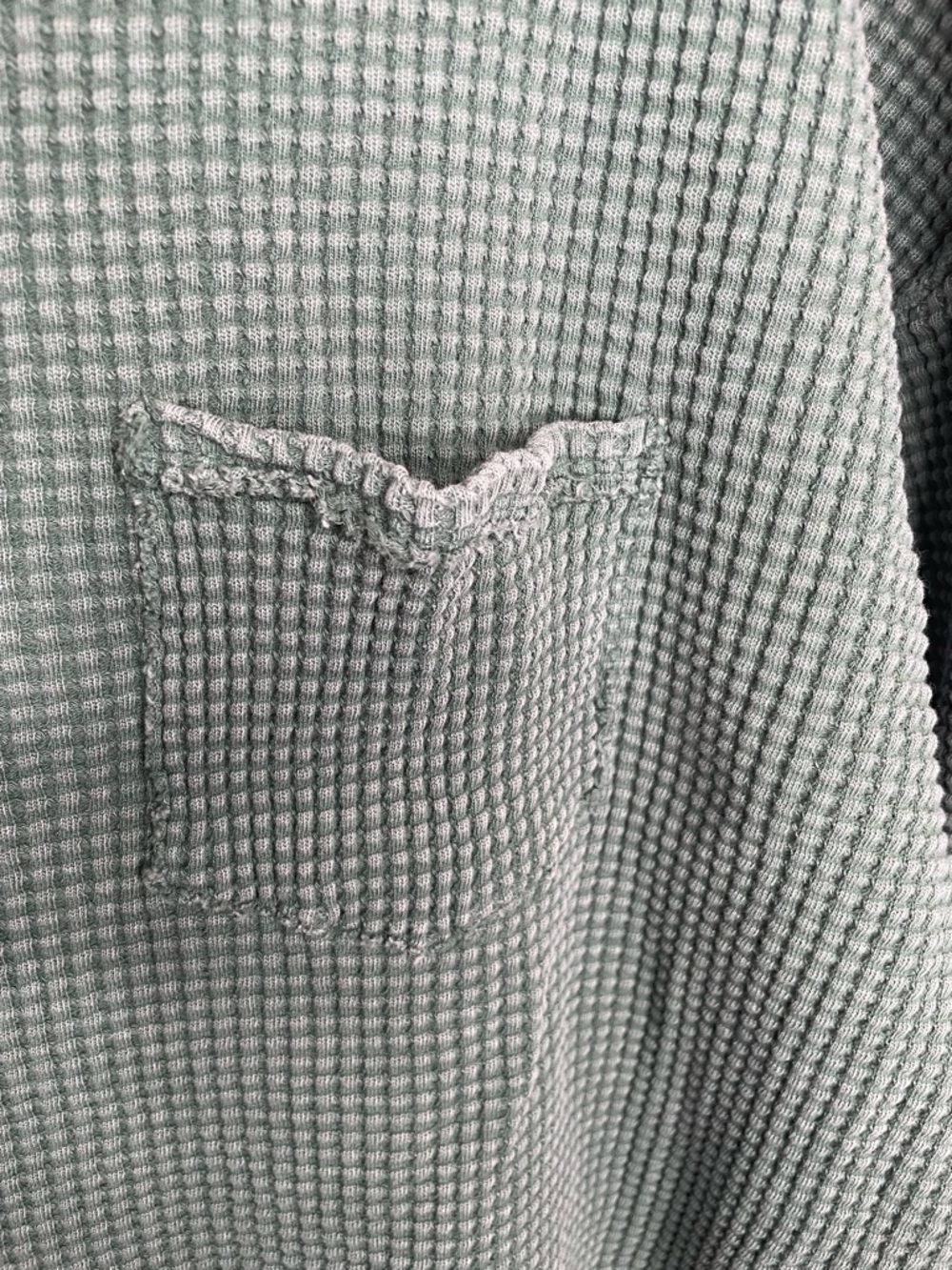 Pilcro Cropped Waffle Short Sleeve Tee 100% Cotton Oversized Boxy in Green XL - Picture 9 of 13